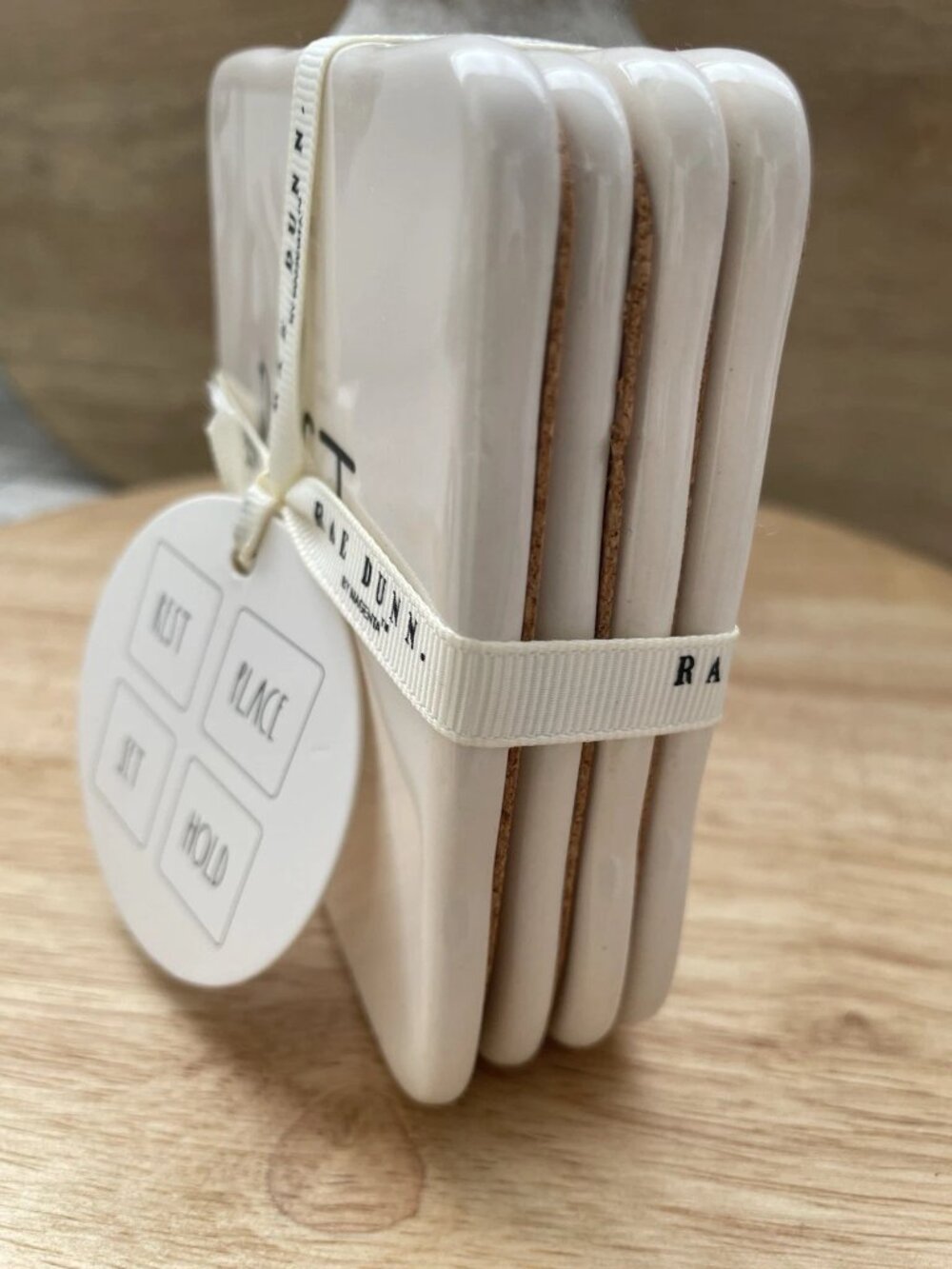 SALE! NWT RAE DUNNE Rae Dunn Ceramic Coasters - Set of 4